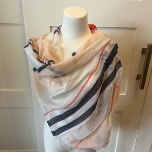 West Loop Red and Navy Striped Scarf